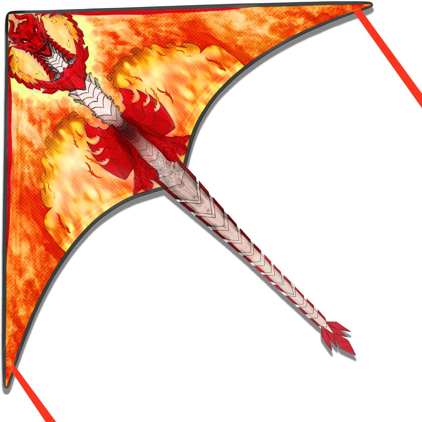 Kite, Delta Kites for Kids Ages 4-8 & 8-12, Extremely Easy to Fly for Beginners, with 328ft String, for Outdoor Activities & Family Trip Easter Gifts (fiery dragon)