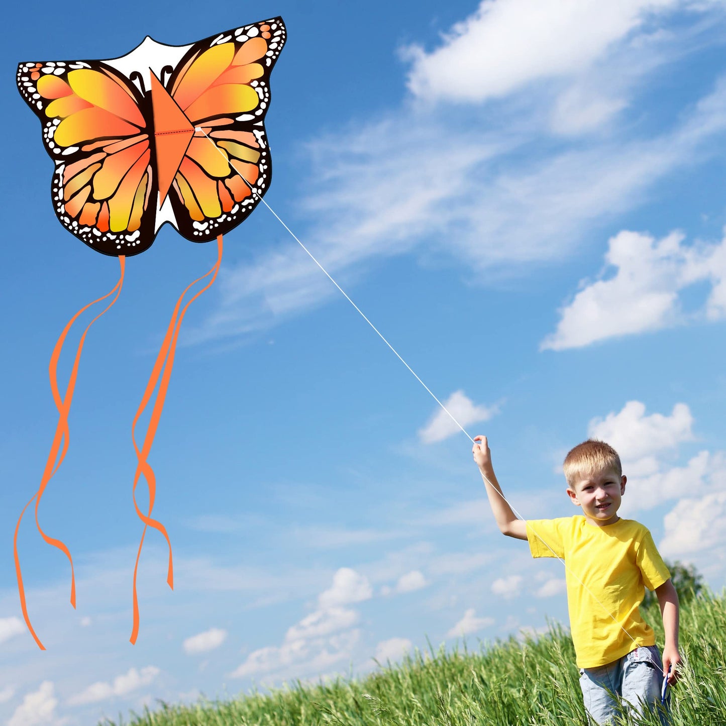Crogift 2-Pack Butterfly Kites for Kids Adults Easy to Fly & Assemble Polyester Kite for Outdoor Games, Beach & Festival Fun
