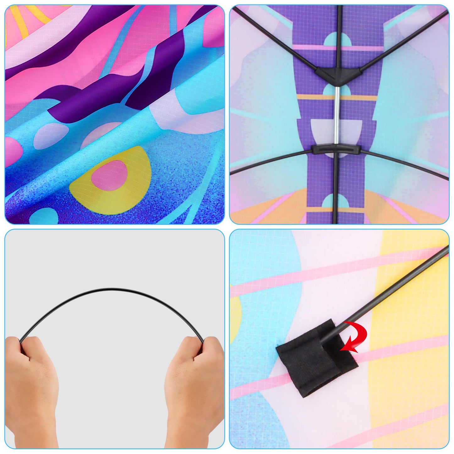 Crogift Butterfly Kites for Adults Easy to Fly for Polyester Beginner Kite for kids Ages 4-8 8-12(Colorful)