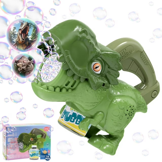 Dinosaur Bubble Machine Toys for Toddlers, Equip Bubble Solution and Colored Bubbles-Perfect for Outdoor Parties, Yard Fun, Idea Kids Gift for Birthday(Green)
