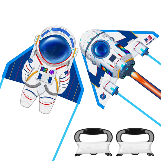 Crogift 2-Pack Airplane Kites for Kids & Adults, Family Outdoor Fun, Easy Assembly with Handle and 328FT String