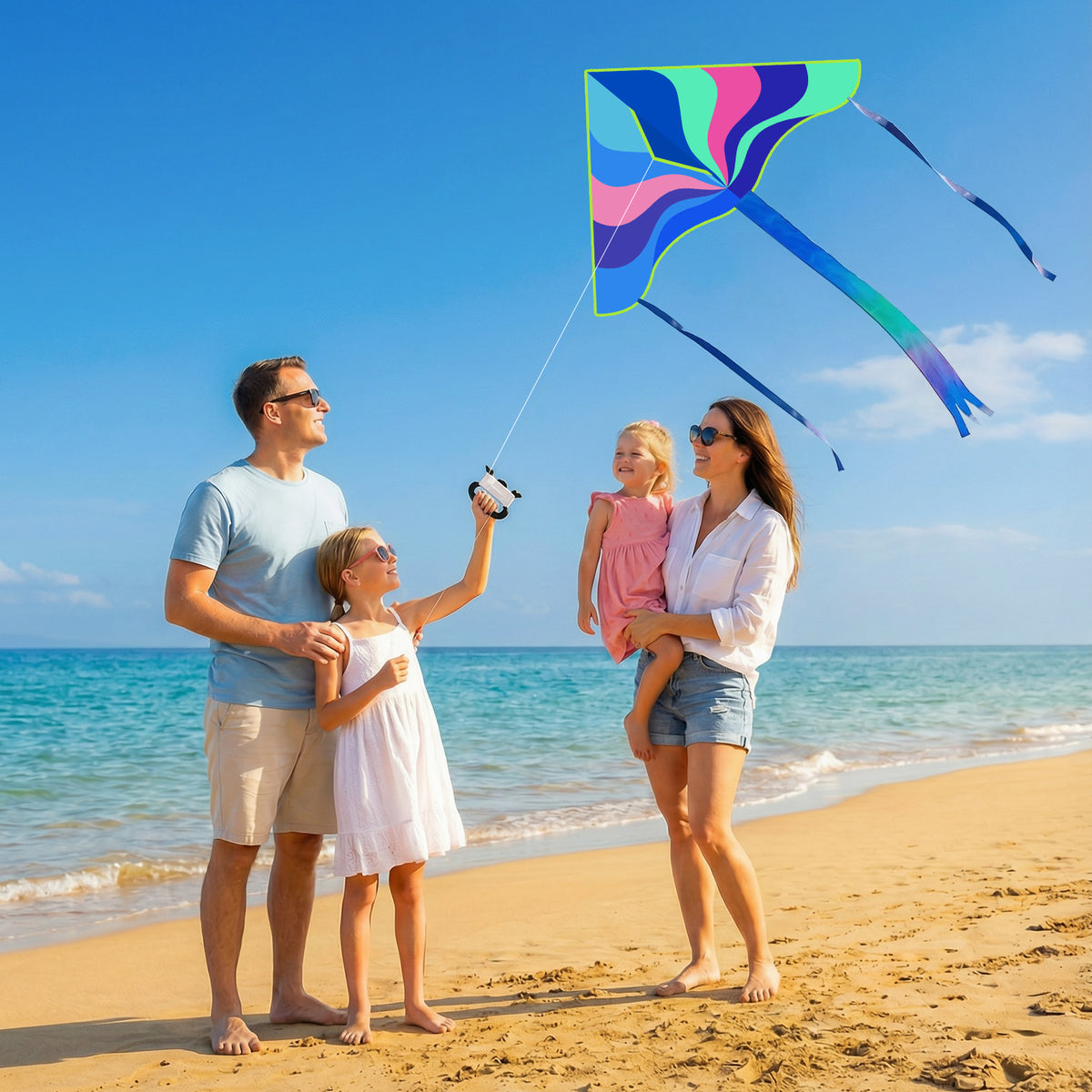 Crogift 3-Pack Large Kite Set Butterfly, Delta, and Dragonfly Easy to Fly Polyester Kites for Kids Ages 4-8 8-12 and Adults