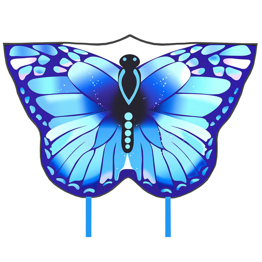 Crogift Butterfly Kites for Adults Easy to Fly for Polyester Beginner Kite for kids Ages 4-8 8-12(Blue)