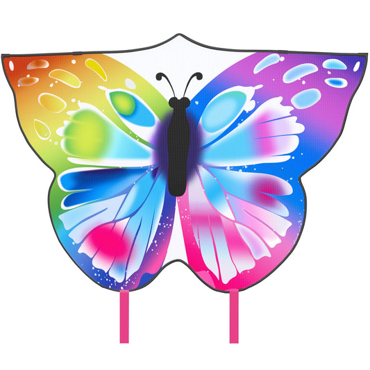 Crogift Butterfly Kites for Adults Easy to Fly for Polyester Beginner Kite for kids Ages 4-8 8-12(Colorful)